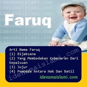 variasi arti nama Faruq untuk nama bayi laki laki islami