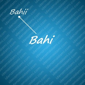 variasi arti nama Bahi untuk nama bayi laki laki islami
