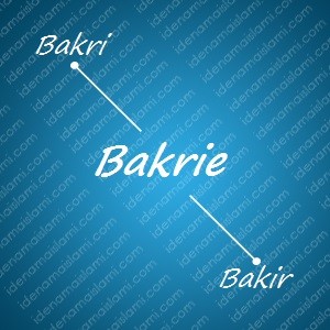 variasi arti nama Bakrie untuk nama bayi laki laki islami