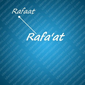 variasi arti nama Rafa'at untuk nama bayi laki laki islami