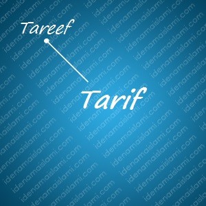 variasi arti nama Tarif untuk nama bayi laki laki islami